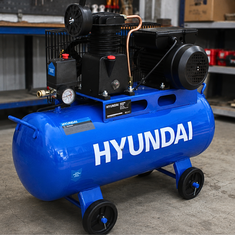 Así se ve el Compresor De Aire Hyundai de 50L y 1 HP