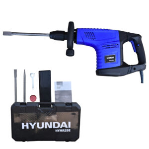 Foto real de Martillo Rompedor Hyundai de 1500 W y su kit de almacenaje